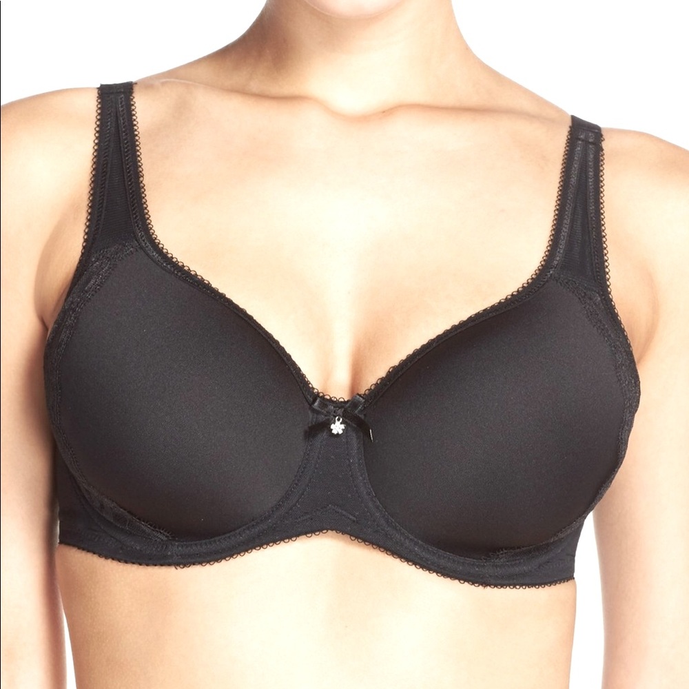 WACOAL 853186 RETRO CHIC CONTOUR BRA BLACK 32DD NWOT